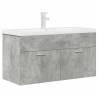  Bathroom Sink Cabinet with Built-in Basin and Faucet Concrete Grey Colour concrete grey Size 90 x 38.5 x 46 cm Model with faucet Number of 1 