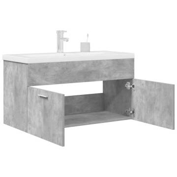 Stylish Bathroom Sink Cabinet with Basin & Faucet - Concrete Grey