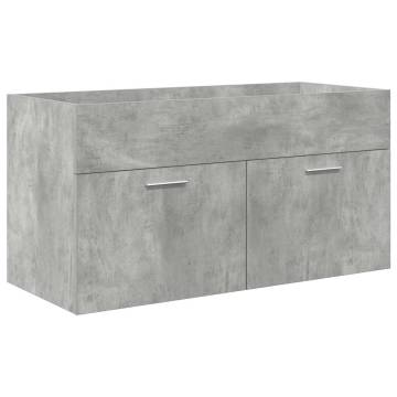 Stylish Bathroom Sink Cabinet with Basin & Faucet - Concrete Grey