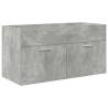 Stylish Bathroom Sink Cabinet with Basin & Faucet - Concrete Grey