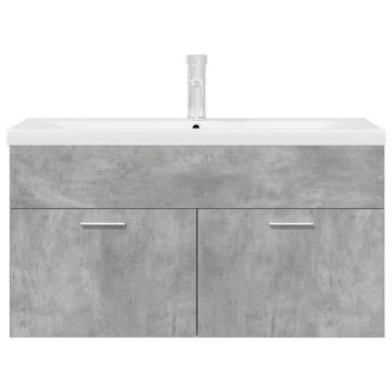 Stylish Bathroom Sink Cabinet with Basin & Faucet - Concrete Grey