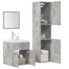 4 Piece Concrete Grey Bathroom Furniture Set | HipoMarket