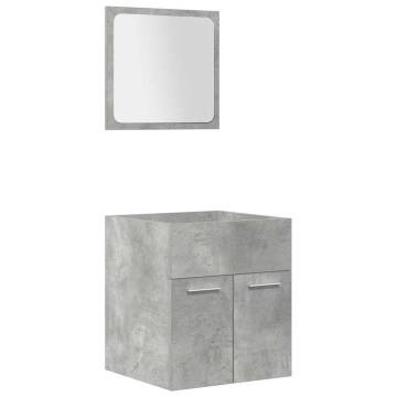 4 Piece Concrete Grey Bathroom Furniture Set | HipoMarket