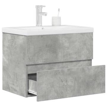 2 Piece Bathroom Furniture Set - Concrete Grey Wood