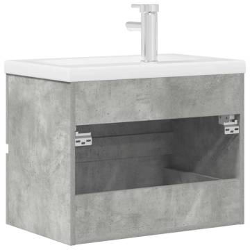 2 Piece Bathroom Furniture Set - Concrete Grey Wood