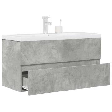 2 Piece Bathroom Furniture Set - Concrete Grey Wood | HipoMarket