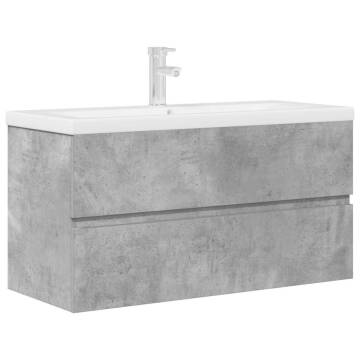 2 Piece Bathroom Furniture Set - Concrete Grey Wood | HipoMarket