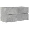 2 Piece Bathroom Furniture Set - Concrete Grey Wood | HipoMarket