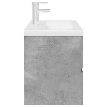 2 Piece Bathroom Furniture Set - Concrete Grey Wood | HipoMarket