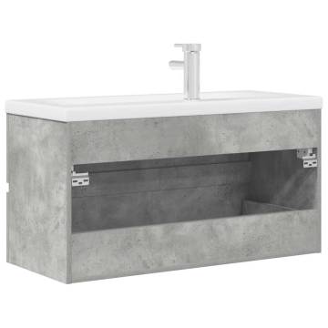 2 Piece Bathroom Furniture Set - Concrete Grey Wood | HipoMarket