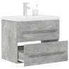  2 Piece Bathroom Furniture Set Concrete Grey Engineered Wood Colour concrete grey Size 60 x 38.5 x 48 cm Model with faucet Number of 1 