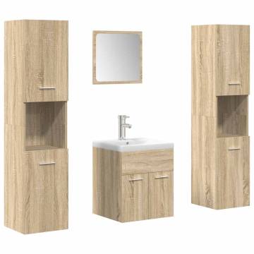 5 Piece Bathroom Furniture Set - Sonoma Oak Wood | HipoMarket