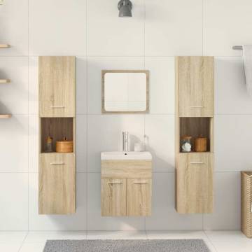 5 Piece Bathroom Furniture Set - Sonoma Oak Wood | HipoMarket