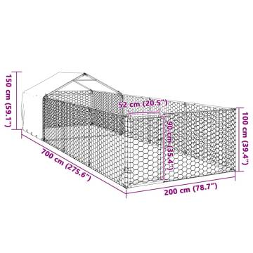 Durable Outdoor Dog Kennel with Run - 7x2x1.5 m