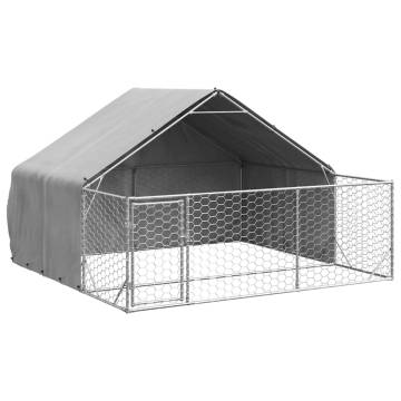 Outdoor Dog Kennel with Run - Galvanised Steel 3x3x1.9m