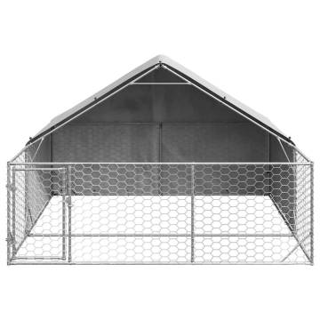 Outdoor Dog Kennel with Run - Galvanised Steel 3x3x1.9m