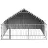 Outdoor Dog Kennel with Run - Galvanised Steel 3x3x1.9m