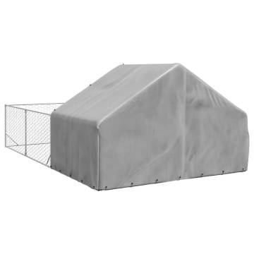 Outdoor Dog Kennel with Run 6x3x1.9m - Galvanized Steel | HipoMarket