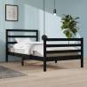 Bed Frame Black Solid Wood Pine 100x200 cm Colour black Size 100 x 200 cm 