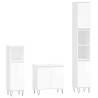 3 Piece High Gloss White Bathroom Cabinet Set | Hipo Market