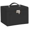 Elegant Lockable 4-Layer Jewellery Box with Mirror - Black