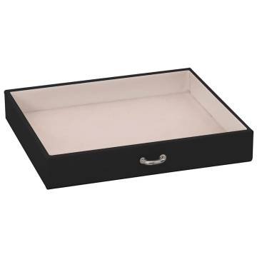 Elegant Lockable 4-Layer Jewellery Box with Mirror - Black