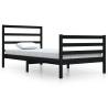 Black Solid Wood Pine Bed Frame 100x200 cm | HipoMarket