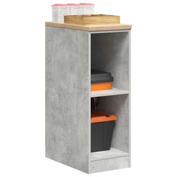 Garage Storage Cabinet Concrete Grey - 30x51x85 cm Solid Pine