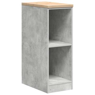 Garage Storage Cabinet Concrete Grey - 30x51x85 cm Solid Pine