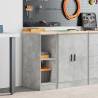 Garage Storage Cabinet Concrete Grey - 30x51x85 cm Solid Pine