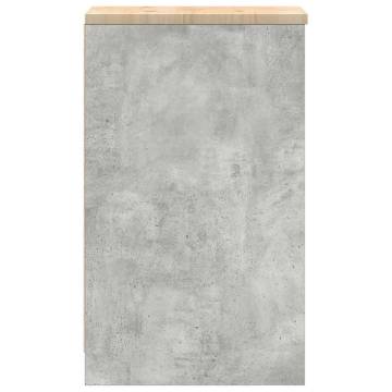 Garage Storage Cabinet Concrete Grey - 30x51x85 cm Solid Pine