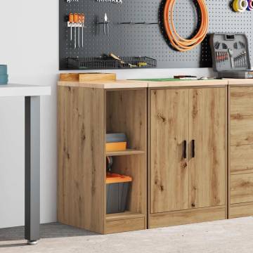 Garage Storage Cabinet in Artisan Oak - Solid Pine Wood