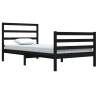 Black Solid Wood Pine Bed Frame 100x200 cm | HipoMarket