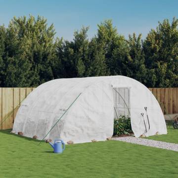 Greenhouse with Steel Frame - 20 m², White - Hipomarket UK