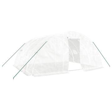 Greenhouse with Steel Frame - 20 m², White - Hipomarket UK