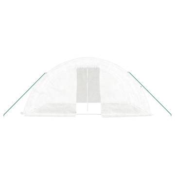 Greenhouse with Steel Frame - 20 m², White - Hipomarket UK