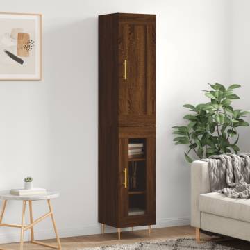 Highboard Brown Oak - Stylish Storage Solution | HipoMarket