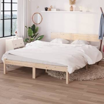 Solid Wood Pine Bed Frame 140x200 cm | Hipomarket UK