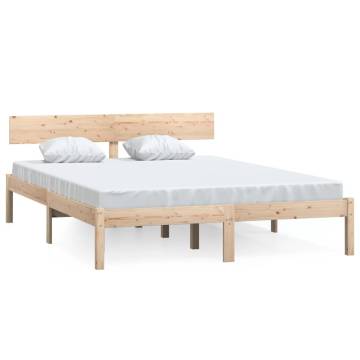 Solid Wood Pine Bed Frame 140x200 cm | Hipomarket UK