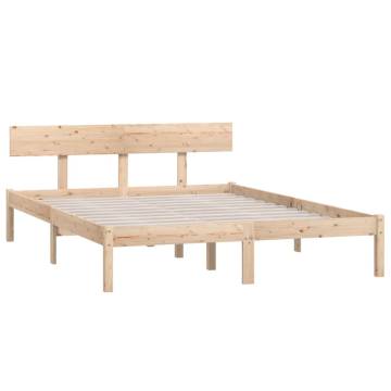 Solid Wood Pine Bed Frame 140x200 cm | Hipomarket UK