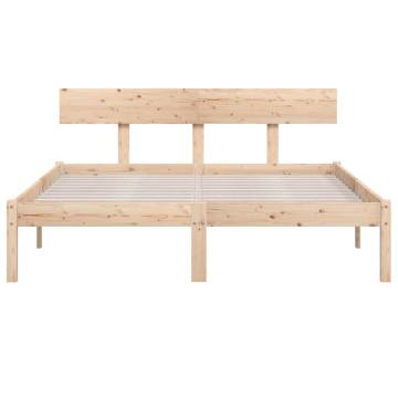 Solid Wood Pine Bed Frame 140x200 cm | Hipomarket UK