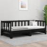 Pull-out Day Bed Black - Versatile Solid Wood Pine Design