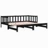 Pull-out Day Bed Black - Versatile Solid Wood Pine Design