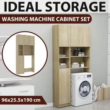 Washing Machine Cabinet Set - Sonoma Oak Engineered Wood