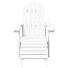 Adirondack Garden Chairs Set with Footstool & Table - HDPE White