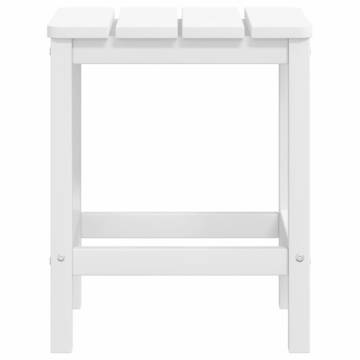 Adirondack Garden Chairs Set with Footstool & Table - HDPE White