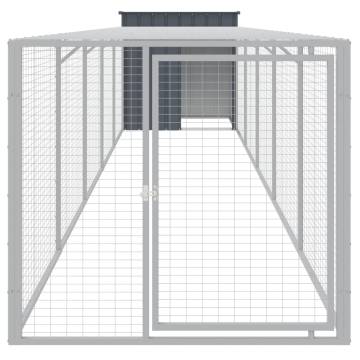 Durable Chicken Cage with Run - Galvanised Steel Anthracite