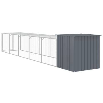 Durable Chicken Cage with Run - Galvanised Steel Anthracite