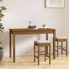 Elegant Honey Brown Solid Wood Dining Table - 110x55x75 cm