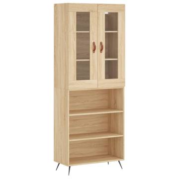 Stylish Highboard Sonoma Oak 69.5x34x180 cm - Hipomarket